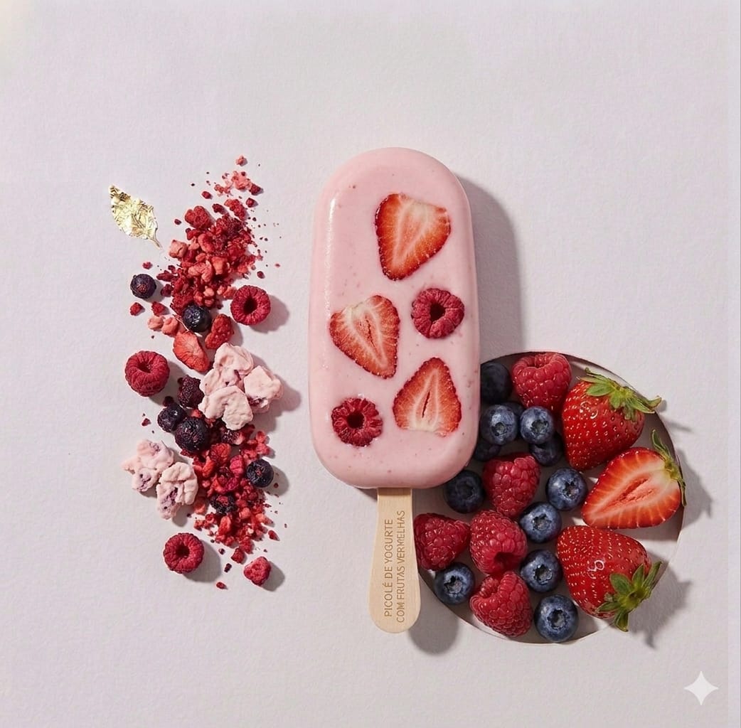 Glace bâtonnet Yaourt & Fruits Rouges – Polpa Norte (boîte de 20 unités)