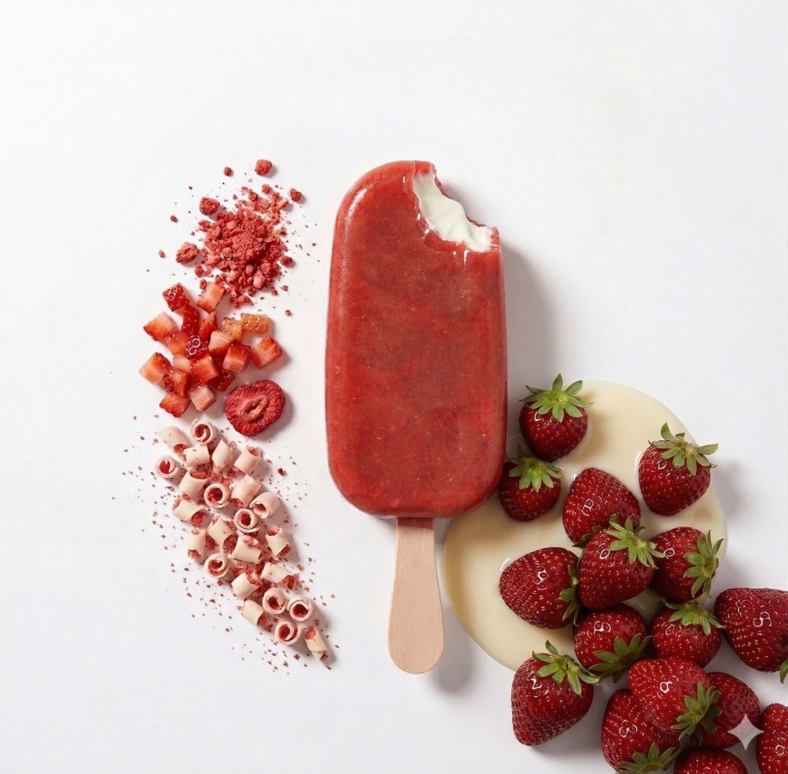 Glace bâtonnet Fraise & Lait Concentré Sucré – Polpa Norte (boîte de 20 unités)