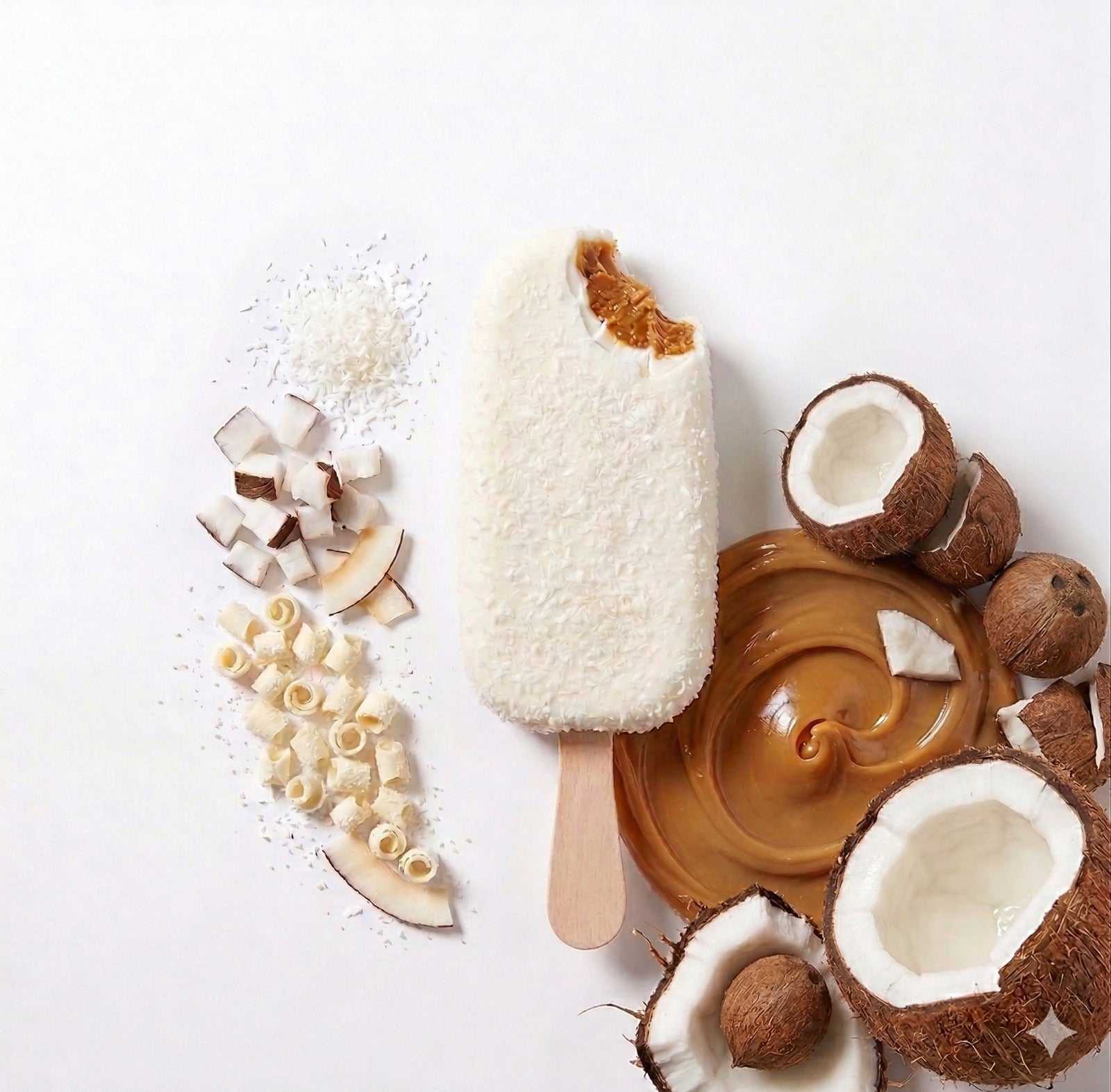 Glace bâtonnet Noix de Coco & Dulce de Leche – Polpa Norte (boîte de 20 unités)